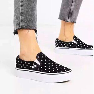 Vans Black Polka Dot Slip-On Sneakers